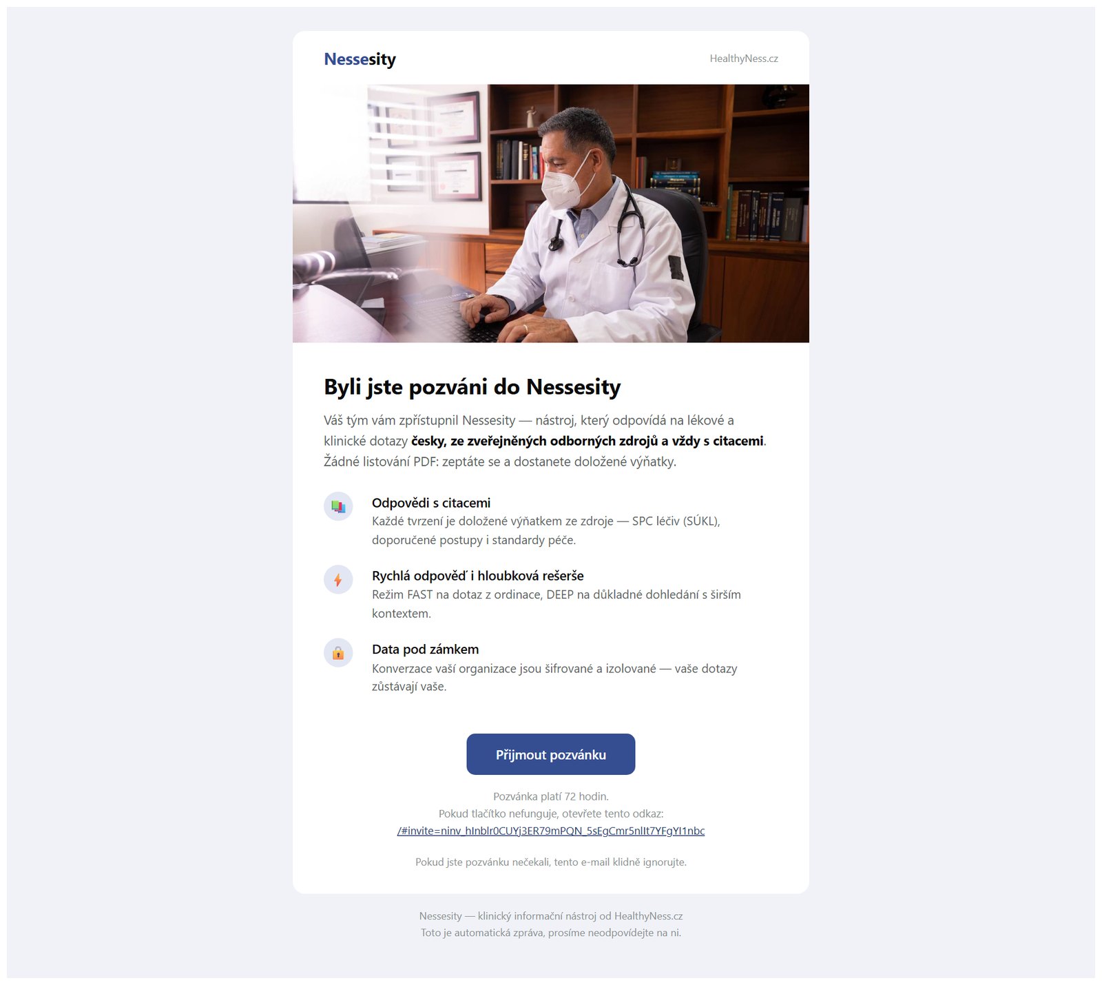 E-mail s pozvánkou